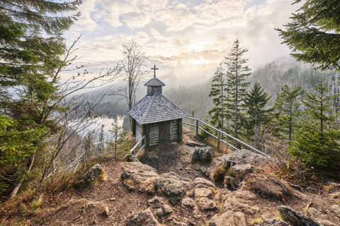 Gemeinde Sankt_Oswald-Riedlhütte Landkreis Freyung-Grafenau Großer Rachel Rachelkapelle (Dirschl Johann) Deutschland FRG